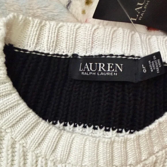 Ralph Lauren Bold Black and White Striped Sweater - Picture 2 of 4